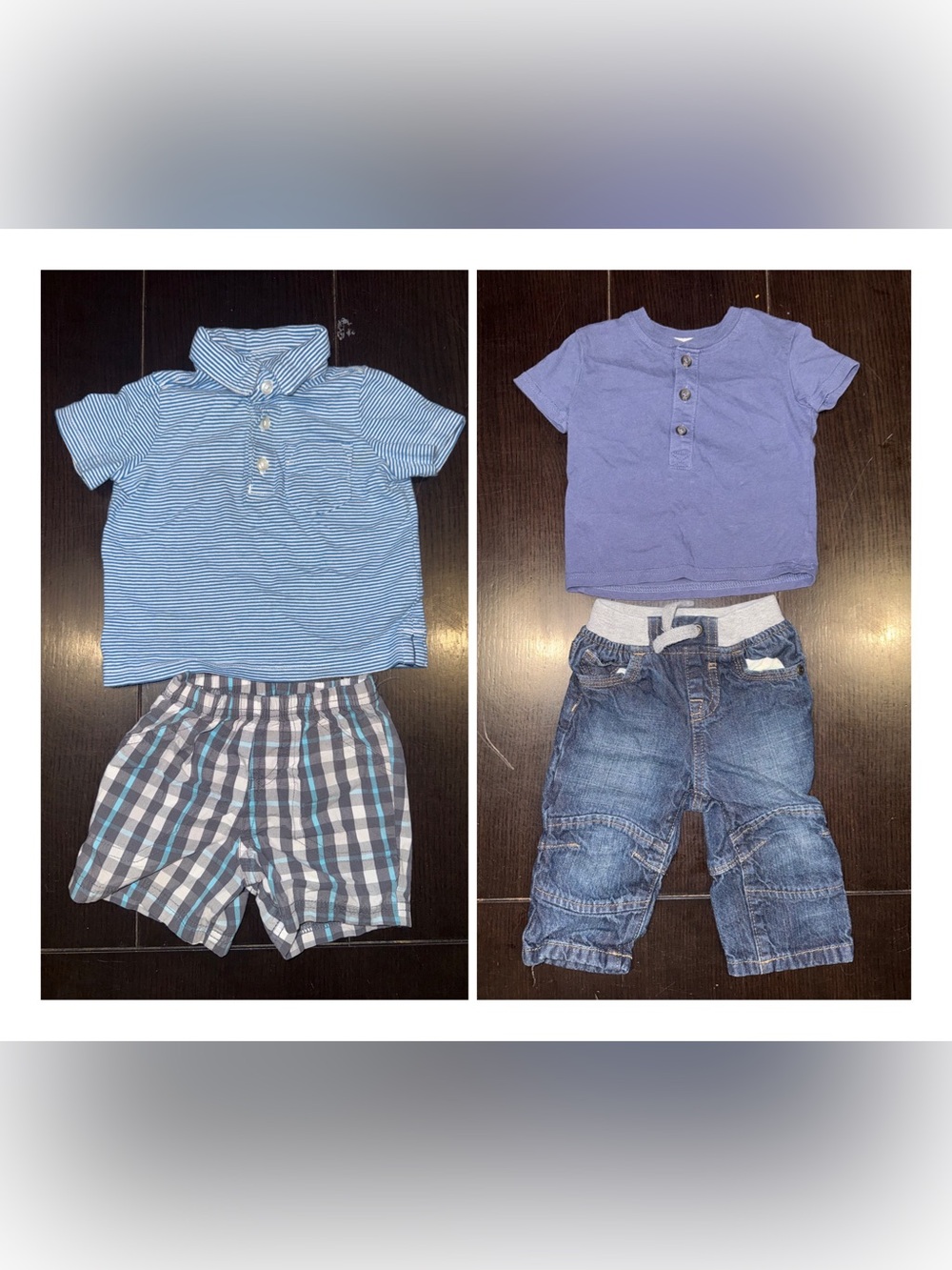 Carter's Light Blue Striped Polo Top